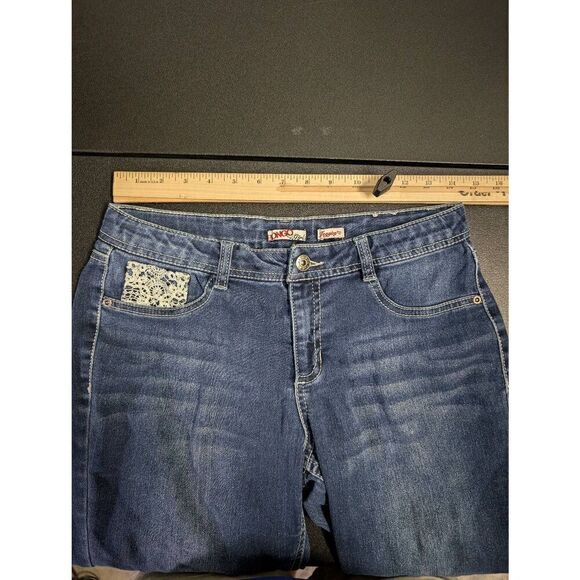 Bongo Girls Blue Jeggings with Lace Detail on Back Pockets women's 14 1/2 - Picture 8 of 9